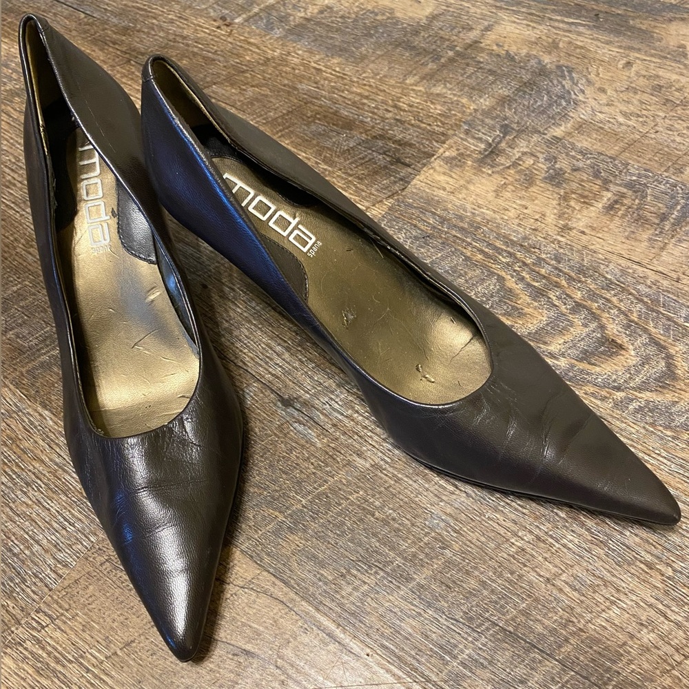 Dark brown short heels